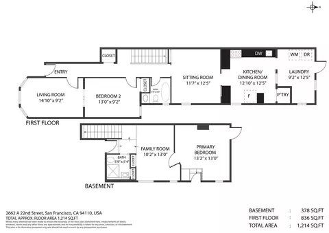 Floorplan - 2662 22nd St A, San Francisco, CA 94110 photo 1 of 1