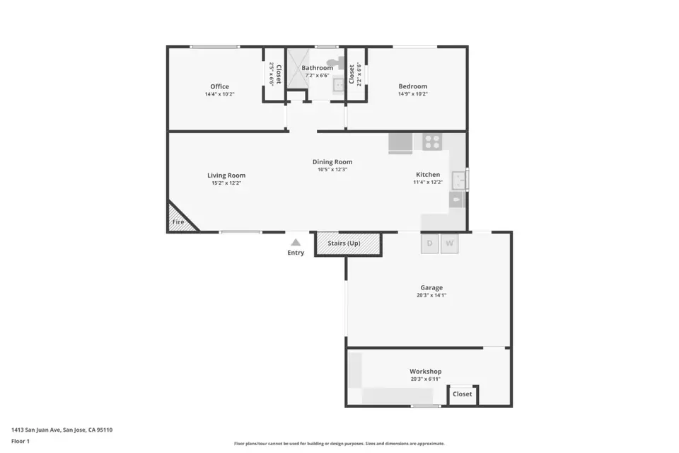 Floorplan - 1413 San Juan Ave, San Jose, CA 95110 photo 1 of 2