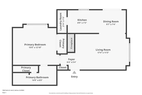 Floorplan - 1056 Padre Dr 8, Salinas, CA 93901 photo 1 of 1