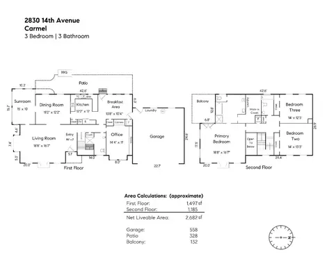 Floorplan - 2830 14th Ave, Carmel, CA 93923 photo 1 of 1