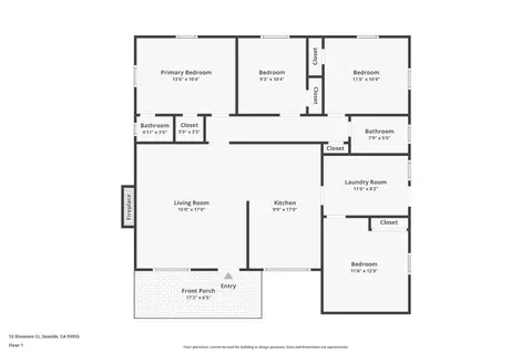Floorplan - 12 Shawnee Ct, Seaside, CA 93955 photo 1 of 1