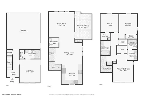 Floorplan - 861 Garden St, Milpitas, CA 95035 photo 1 of 4