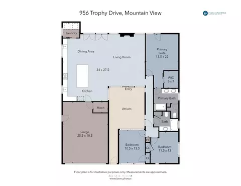 Floorplan - 956 Trophy Dr, Mountain View, CA 94040 photo 2 of 2