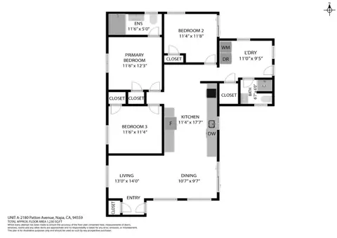 Floorplan - 2180 Patton Ave, Napa, CA 94559 photo 1 of 5