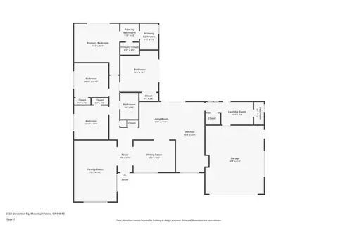Floorplan - 2734 Doverton Sq, Mountain View, CA 94040 photo 1 of 1
