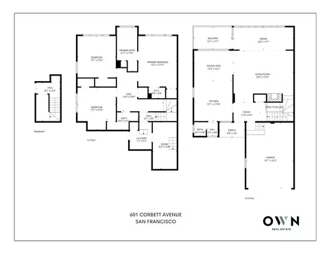 Floorplan - 601 Corbett Ave, San Francisco, CA 94114 photo 1 of 1