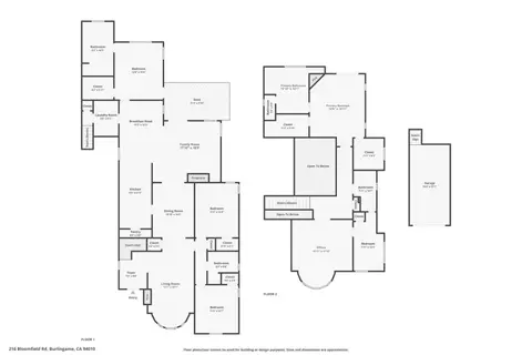 Floorplan - 216 Bloomfield Rd, Burlingame, CA 94010 photo 1 of 1