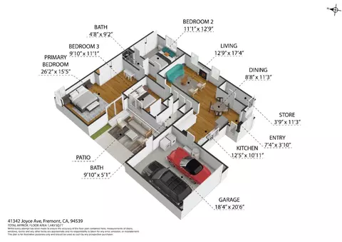 Floorplan - 41342 Joyce Ave, Fremont, CA 94539 photo 1 of 2