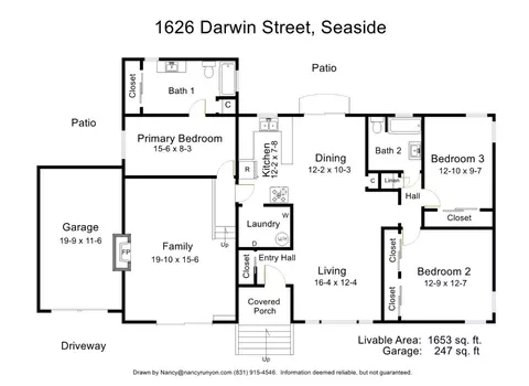 Floorplan - 1626 Darwin St, Seaside, CA 93955 photo 1 of 1