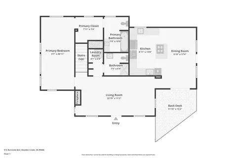 Floorplan - 515 Burnside Bnd, Boulder Creek, CA 95006 photo 2 of 3