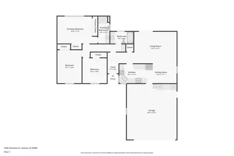 Floorplan - 1350 Cherokee Dr, Salinas, CA 93906 photo 1 of 1