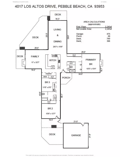 Floorplan - 4017 Los Altos Dr, Pebble Beach, CA 93953 photo 1 of 1