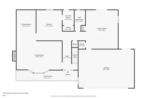 Floorplan - 2725 Fairbrook Dr, Mountain View, CA 94040 photo 1 of 2