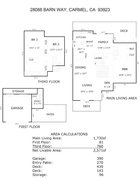 Floorplan - 28088 Barn Ct, Carmel, CA 93923 photo 1 of 1