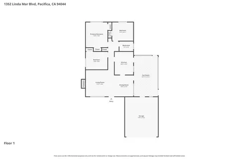 Floorplan - 1352 Linda Mar Blvd, Pacifica, CA 94044 photo 1 of 1