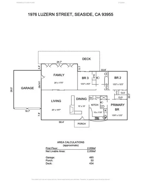 Floorplan - 1976 Luzern St, Seaside, CA 93955 photo 1 of 1