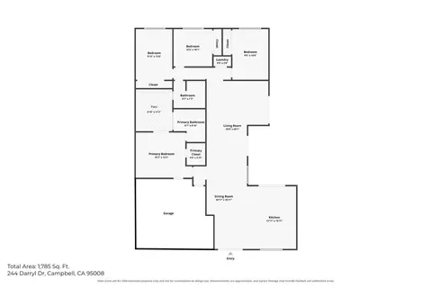 Floorplan - 244 Darryl Dr, Campbell, CA 95008 photo 1 of 1