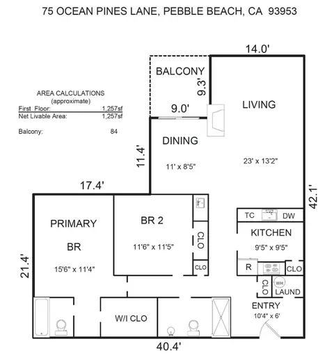Floorplan - 75 Ocean Pines Ln, Pebble Beach, CA 93953 photo 1 of 1
