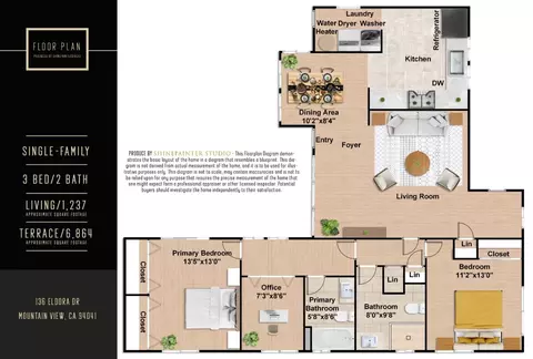 Floorplan - 136 Eldora Dr, Mountain View, CA 94041 photo 1 of 1