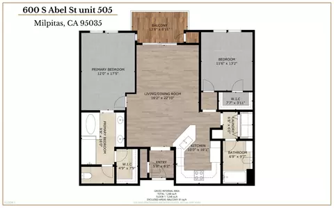 Floorplan - 600 S Abel St 505, Milpitas, CA 95035 photo 1 of 1