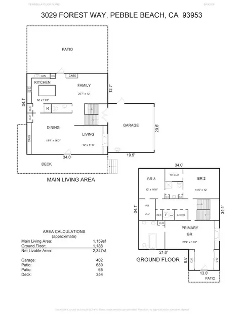 Floorplan - 3029 Forest Way, Pebble Beach, CA 93953 photo 1 of 1