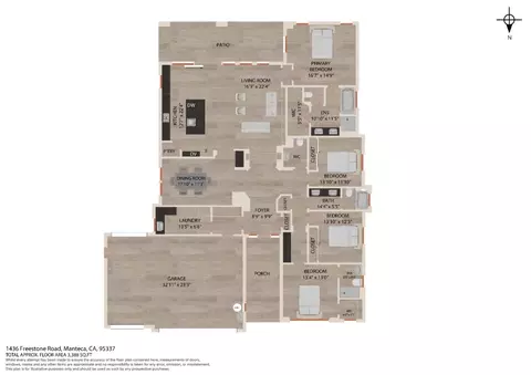 Floorplan - 1436 Freestone Rd, Manteca, CA 95337 photo 1 of 1