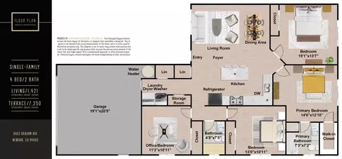 Floorplan - 6952 Graham Ave, Newark, CA 94560 photo 1 of 1