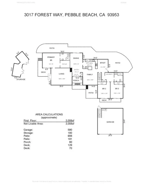 Floorplan - 3017 Forest Way, Pebble Beach, CA 93953 photo 1 of 1
