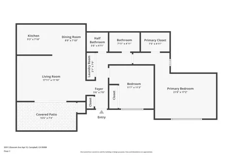 Floorplan - 3591 S Bascom Ave 13, Campbell, CA 95008 photo 1 of 1