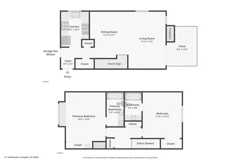 Floorplan - 171 Redding Rd, Campbell, CA 95008 photo 2 of 3