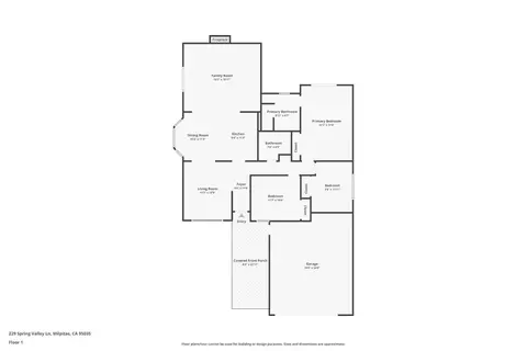 Floorplan - 229 Spring Valley Ln, Milpitas, CA 95035 photo 1 of 1