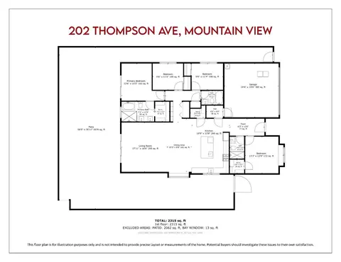 Floorplan - 202 Thompson Ave, Mountain View, CA 94043 photo 1 of 1