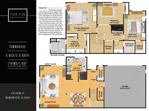 Floorplan - 434 Rhone Ct, Mountain View, CA 94043 photo 1 of 1