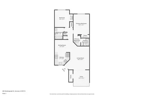 Floorplan - 482 Shadowgraph Dr, San Jose, CA 95110 photo 1 of 1