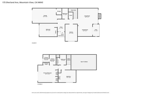 Floorplan - 175 Sherland Ave, Mountain View, CA 94043 photo 1 of 3