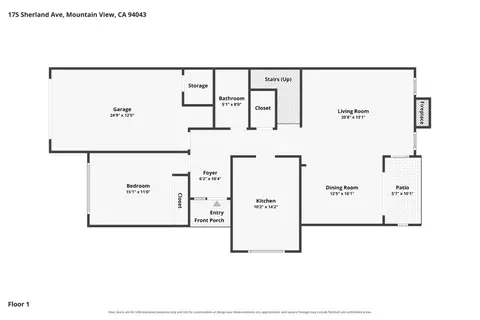 Floorplan - 175 Sherland Ave, Mountain View, CA 94043 photo 2 of 3
