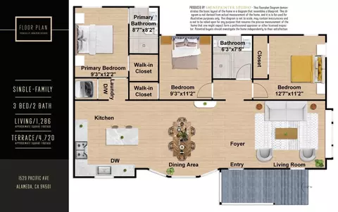 Floorplan - 1529 Pacific Ave, Alameda, CA 94501 photo 1 of 1