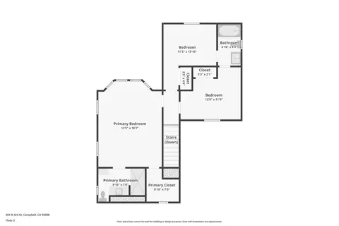 Floorplan - 204 N 3rd St, Campbell, CA 95008 photo 2 of 3