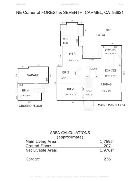 Floorplan - 807 7th Ave, Carmel, CA 93921 photo 1 of 1
