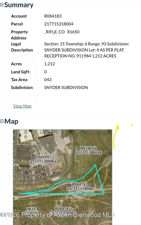 tbd Snyder Subdivision Rifle Co 81650, Rifle, CO 81650