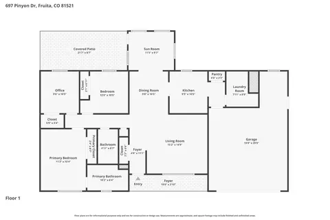 Floorplan - 697 Pinyon Dr, Fruita, CO 81521 photo 1 of 1