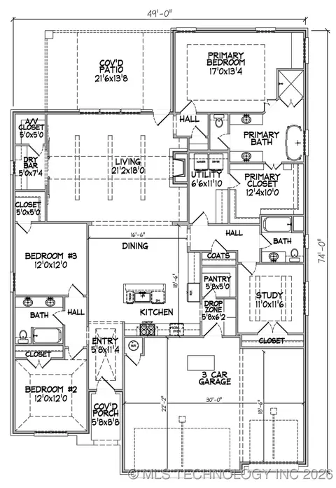 Floorplan - 2841 E 144th Pl S, Bixby, OK 74008 photo 1 of 1