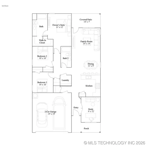 Floorplan - 1601 E Gary St, Broken Arrow, OK 74012 photo 1 of 1