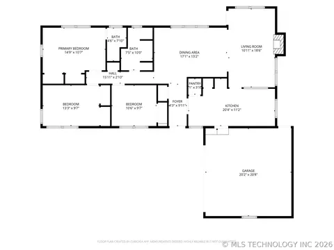 Floorplan - 1406 E 46th St, Tulsa, OK 74105 photo 1 of 1