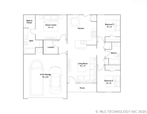 Floorplan - 29027 E 80th Ct S, Broken Arrow, OK 74014 photo 1 of 1