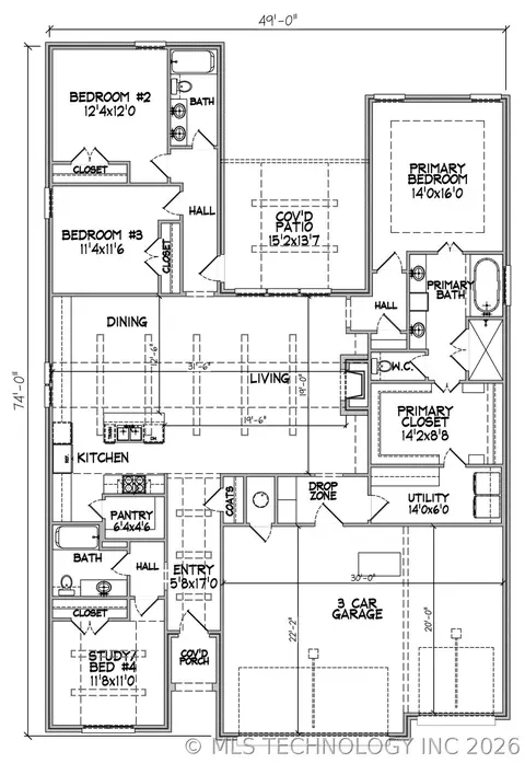 Floorplan - 14920 S Sequoia St S, Glenpool, OK 74033 photo 1 of 1