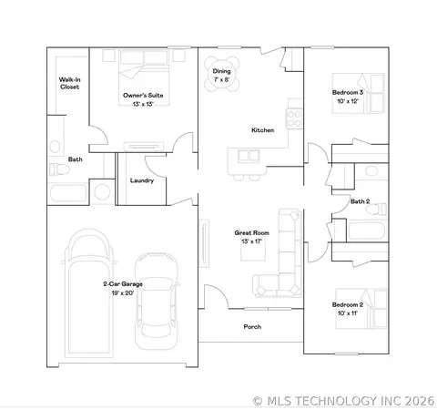 Floorplan - 3130 S 15th Pl, Broken Arrow, OK 74012 photo 1 of 1