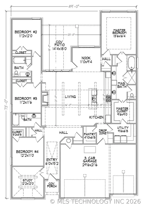Floorplan - 754 E 149th St S, Glenpool, OK 74033 photo 1 of 1