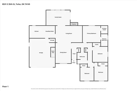 Floorplan - 8531 E 35th St, Tulsa, OK 74145 photo 1 of 1