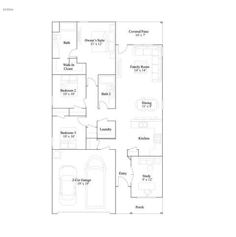 Floorplan - 3107 S 15th Pl, Broken Arrow, OK 74012 photo 1 of 1